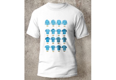 Manchester City FC Retro Art Football Shirts T-Shirt
